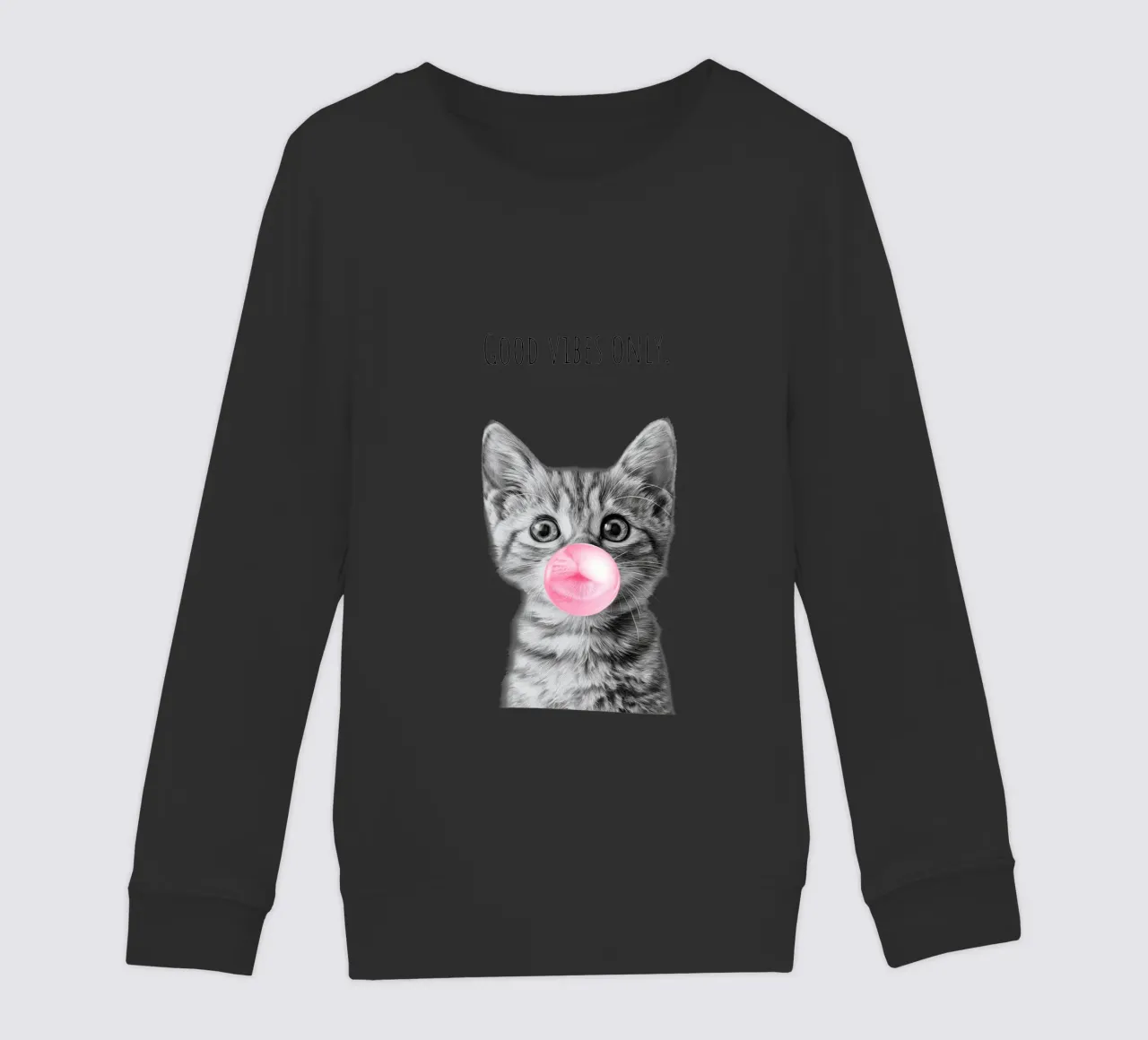 Cool cat - Good Vibes Only - rosa felpa bambino da Melanie Viola