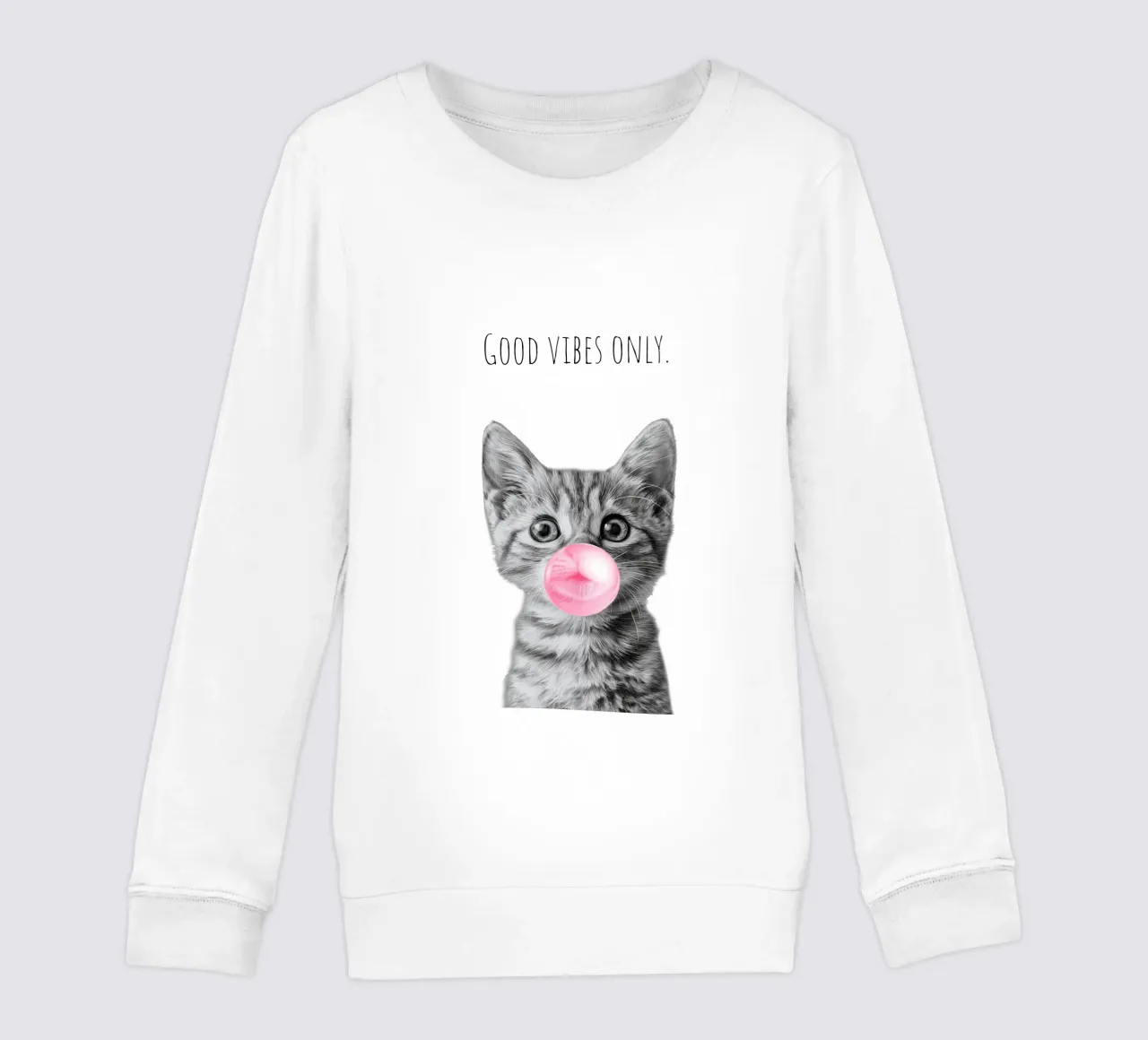 Cool cat - Good Vibes Only - rosa felpa bambino da Melanie Viola