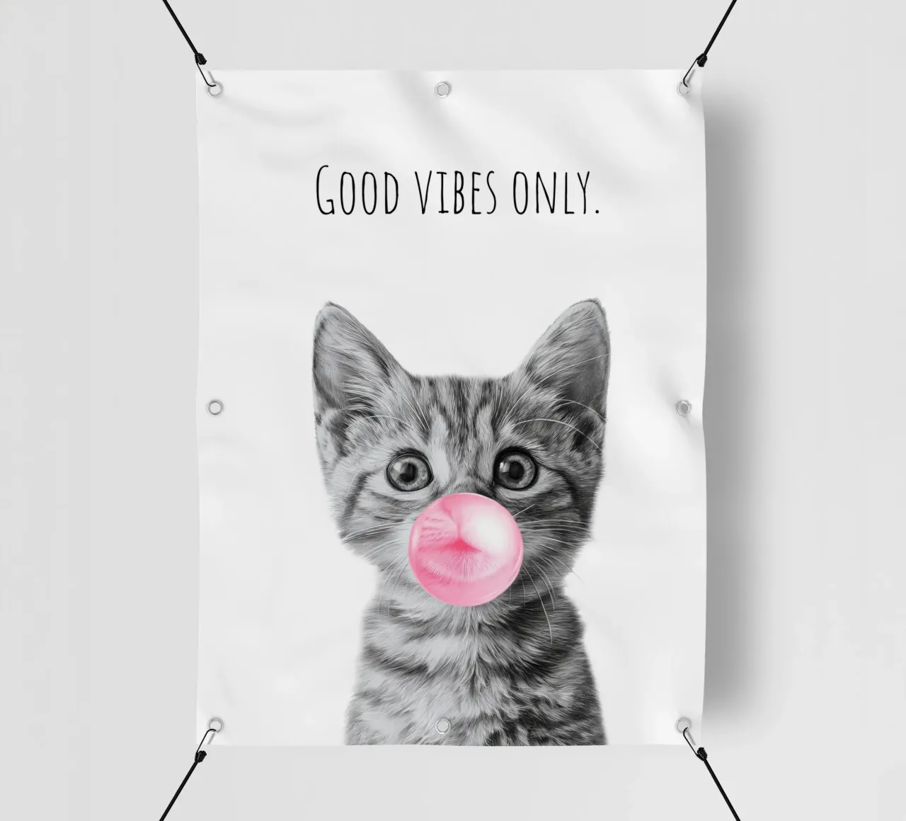 Cool cat - Good Vibes Only - rosa telo in pvc da Melanie Viola