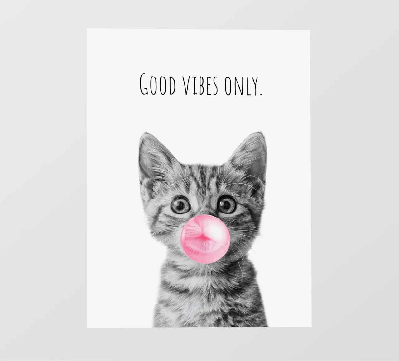 Cool cat - Good Vibes Only - rosa telo in pvc da Melanie Viola
