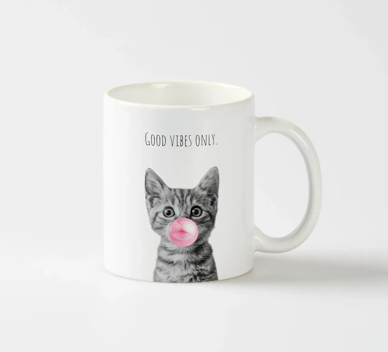 Cool cat - Good Vibes Only - rosa tazza in ceramica da Melanie Viola