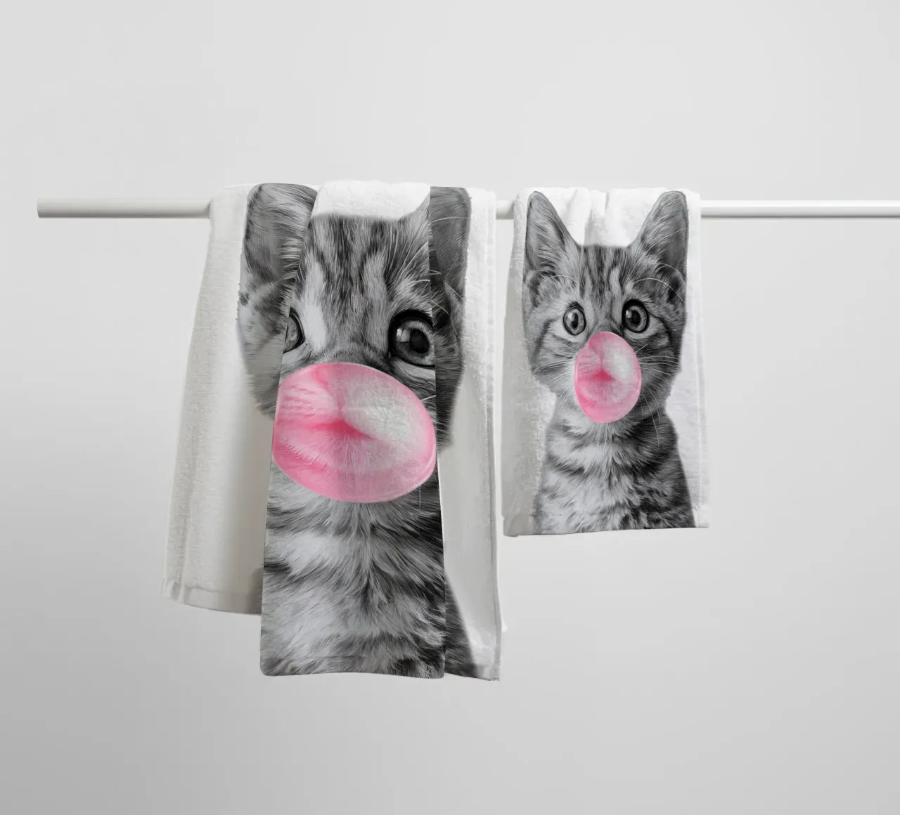 Cool cat - Good Vibes Only - rosa asciugamano da bagno da Melanie Viola