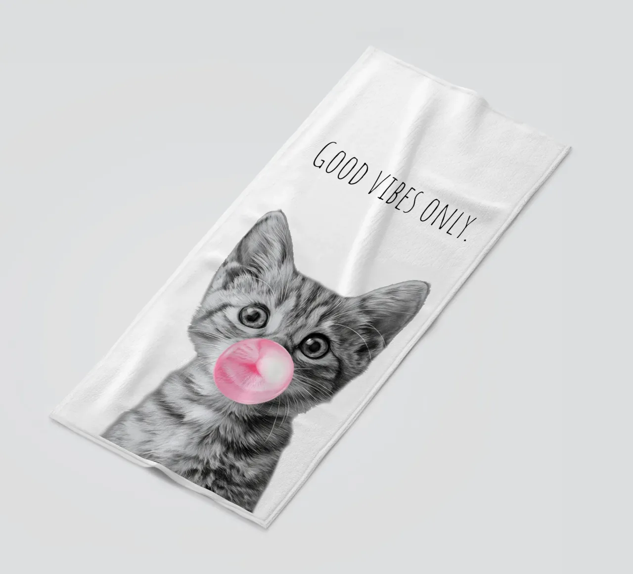 Cool cat - Good Vibes Only - rosa telo mare da Melanie Viola