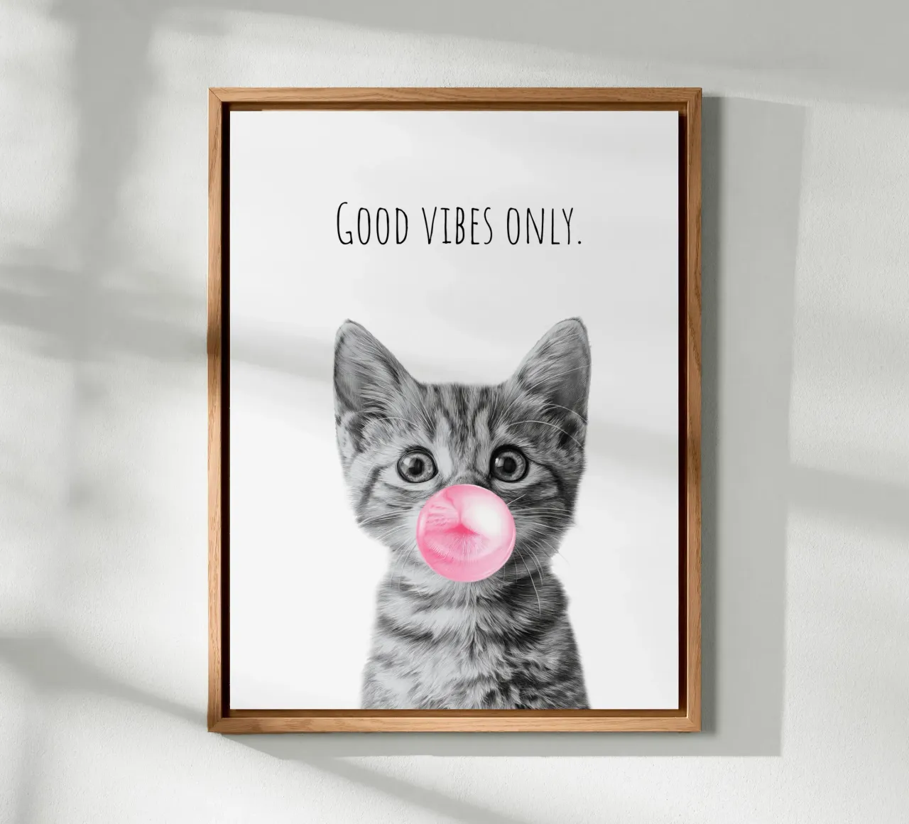 Cool cat - Good Vibes Only - rosa alluminio dibond da Melanie Viola