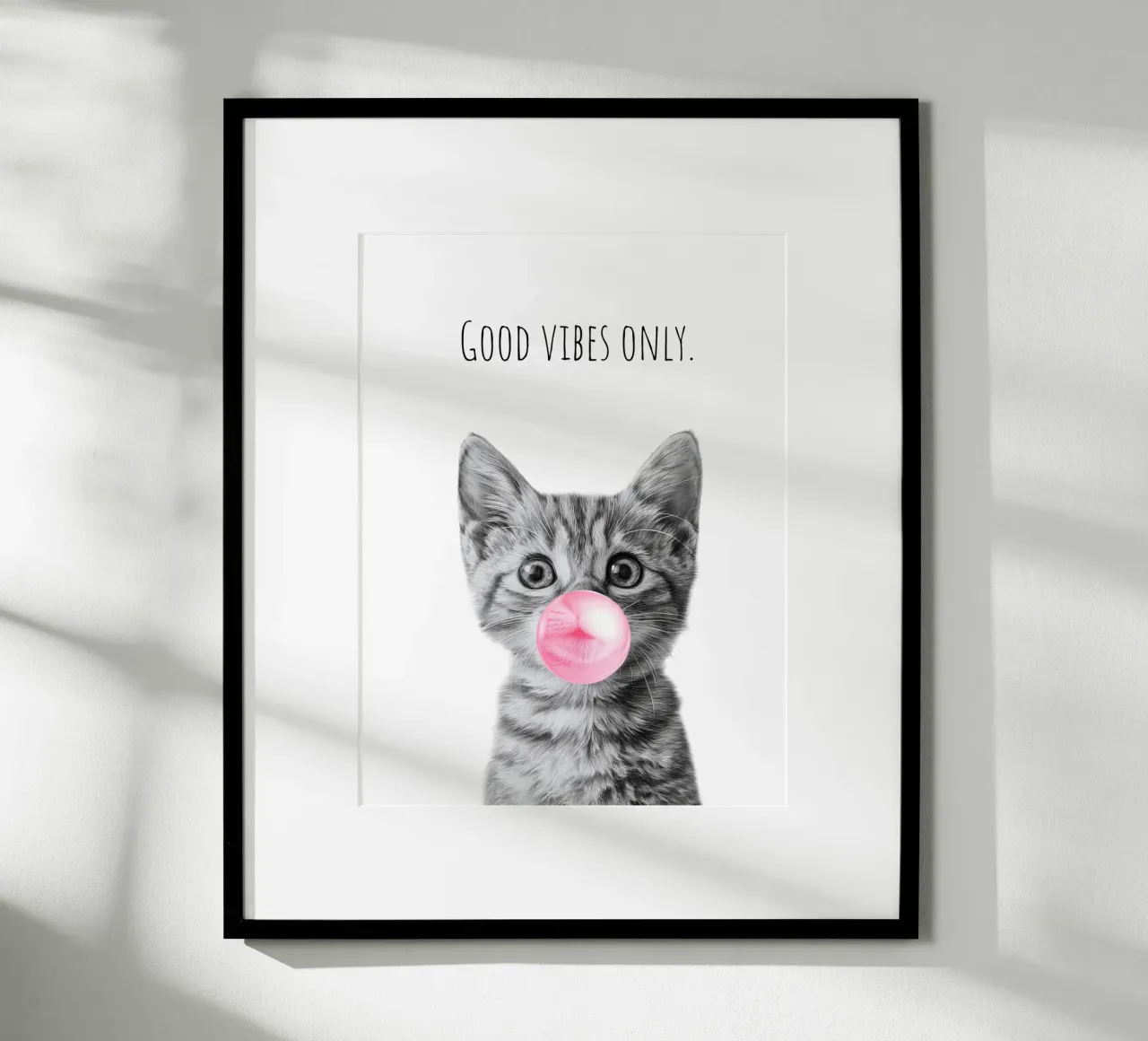 Cool cat - Good Vibes Only - rosa carta hahnemühle da Melanie Viola
