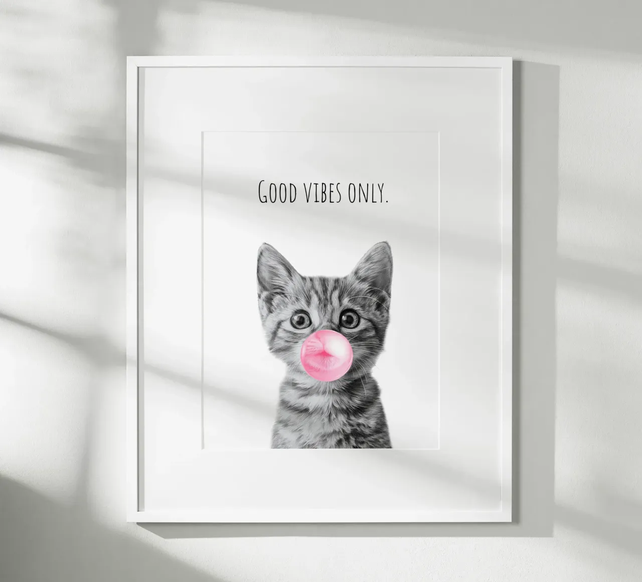 Cool cat - Good Vibes Only - rosa carta hahnemühle da Melanie Viola