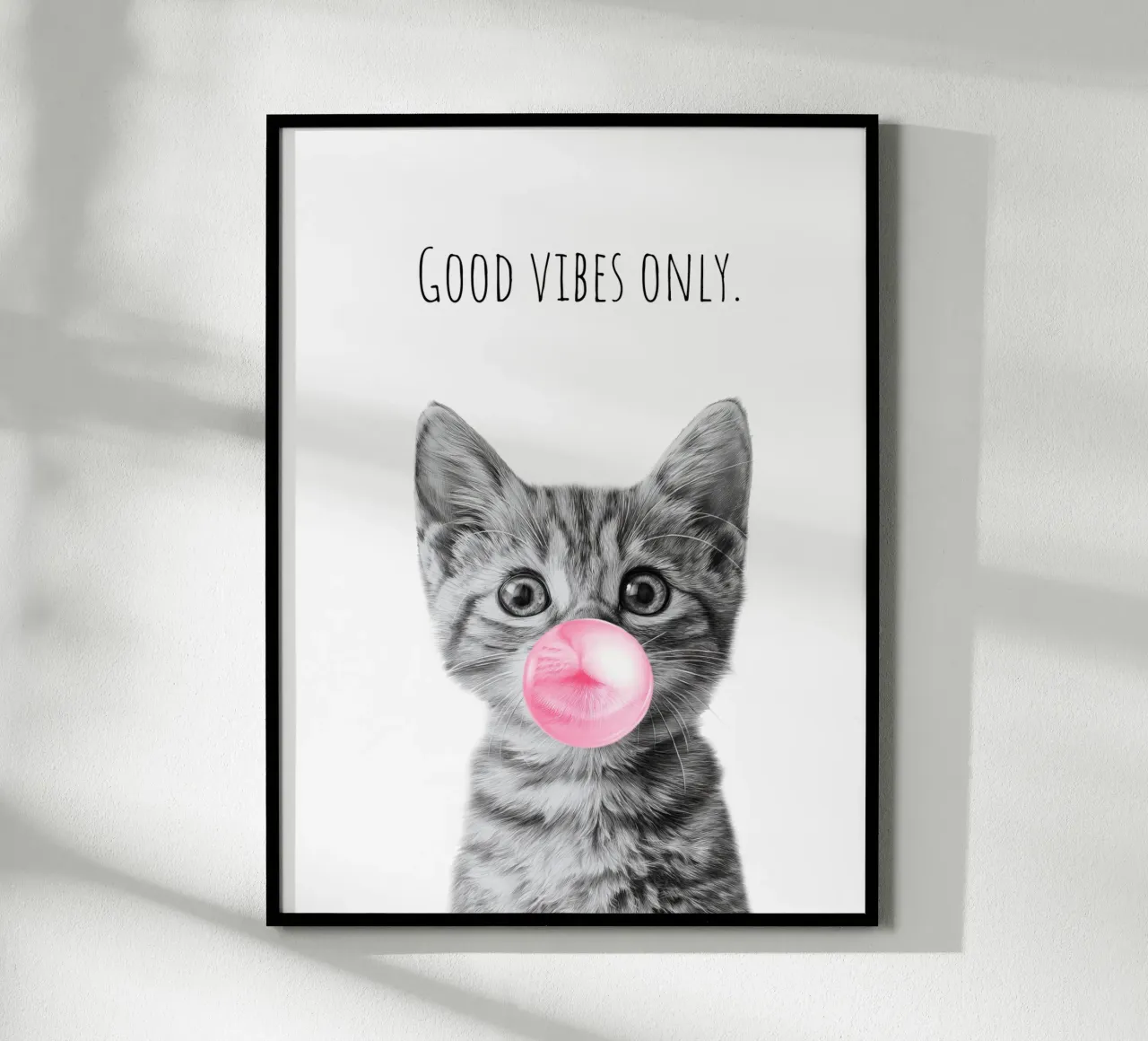 Cool cat - Good Vibes Only - rosa carta hahnemühle da Melanie Viola