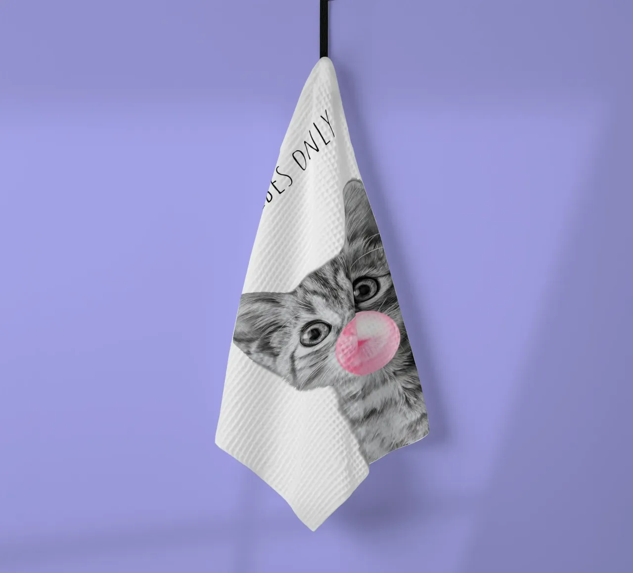 Cool cat - Good Vibes Only - rosa canovaccio da cucina da Melanie Viola