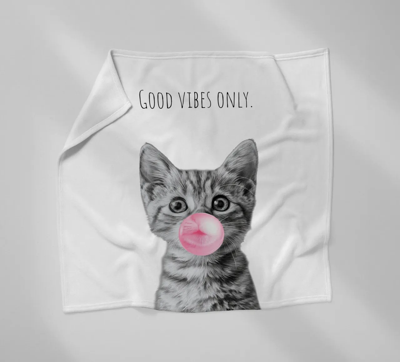 Cool cat - Good Vibes Only - rosa coperta in pile da Melanie Viola