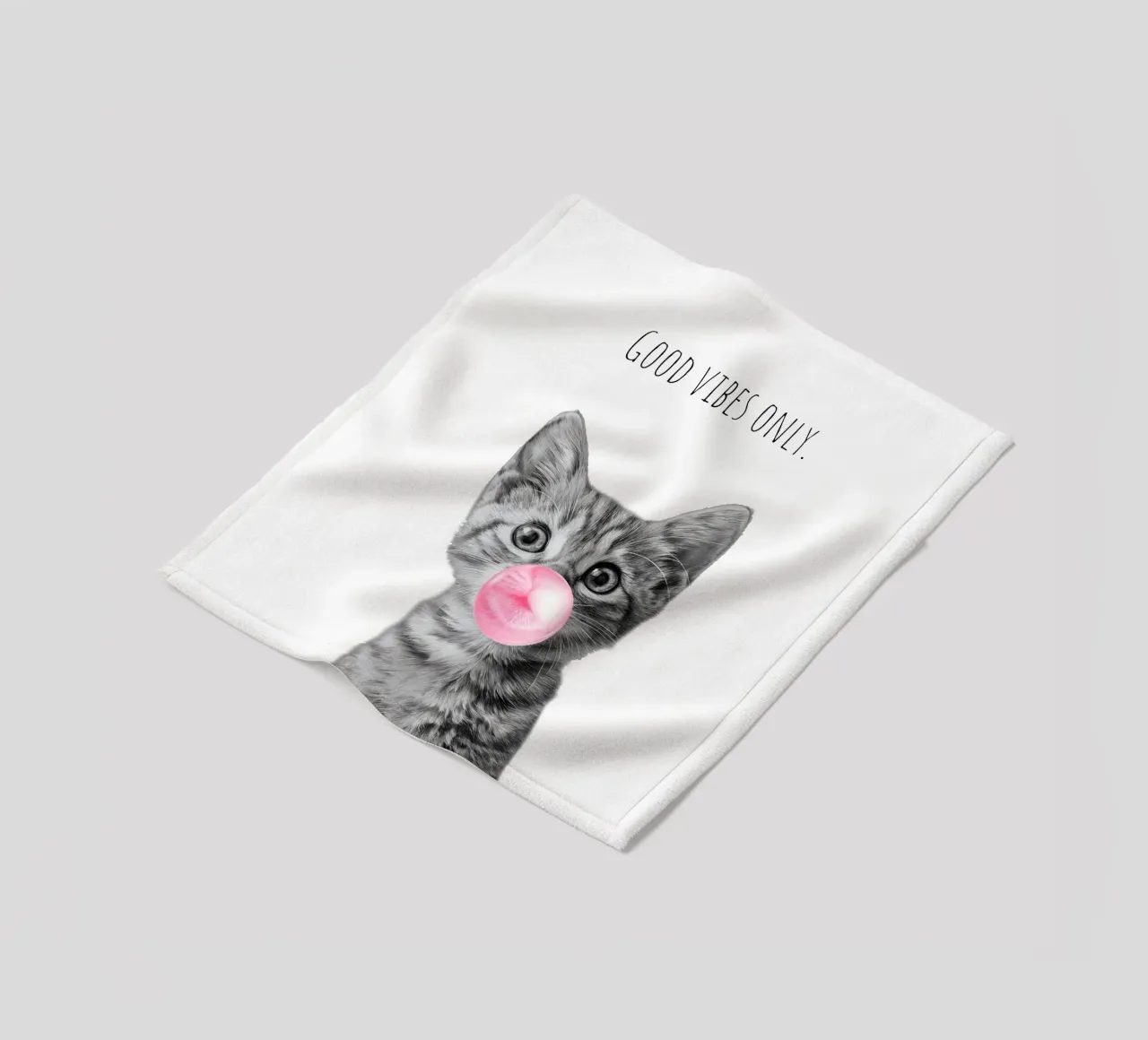 Cool cat - Good Vibes Only - rosa coperta in pile da Melanie Viola