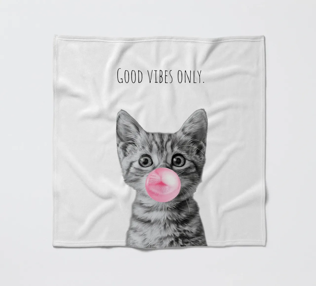 Cool cat - Good Vibes Only - rosa coperta in pile da Melanie Viola