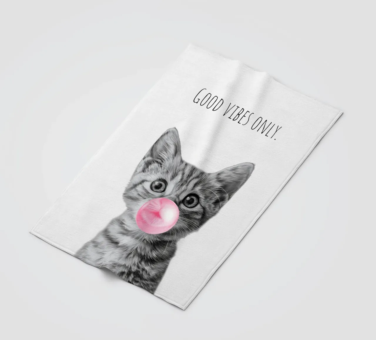 Cool cat - Good Vibes Only - rosa coperta in pile da Melanie Viola