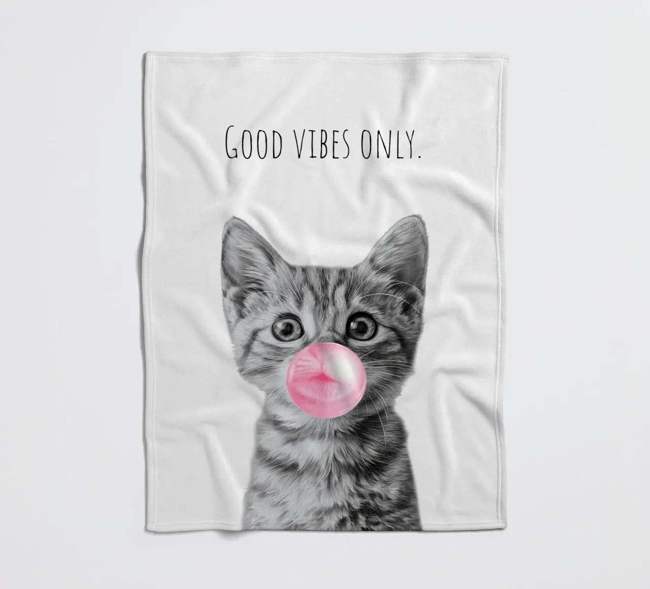 Cool cat - Good Vibes Only - rosa coperta in pile da Melanie Viola