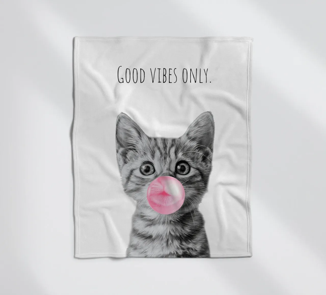 Cool cat - Good Vibes Only - rosa coperta in pile da Melanie Viola