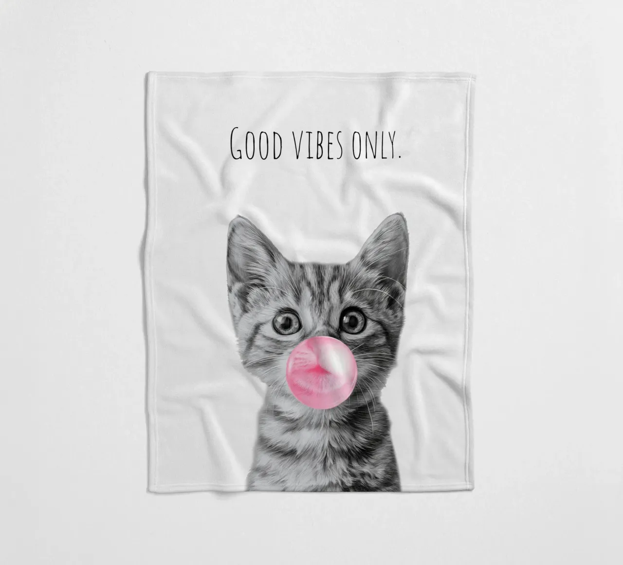 Cool cat - Good Vibes Only - rosa coperta in pile da Melanie Viola