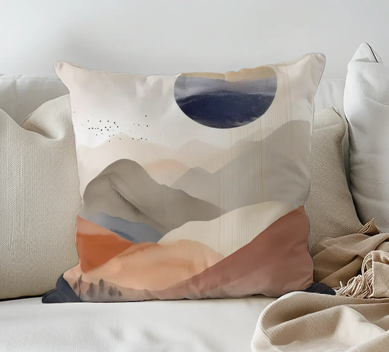Landscape, abstract, art #1 cuscino da Hightown Design