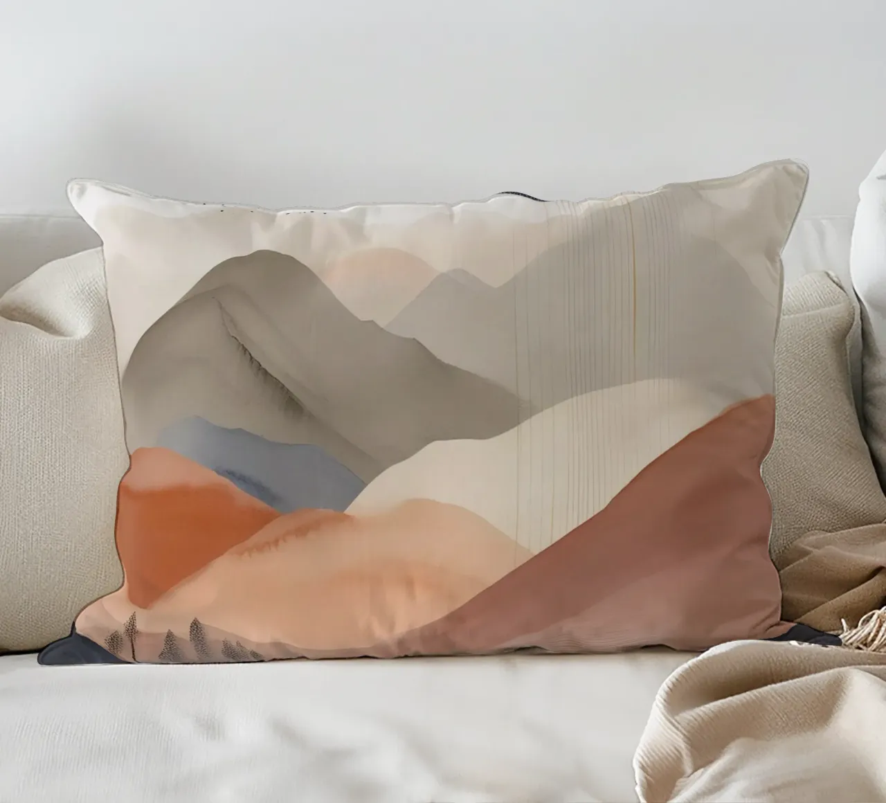 Landscape, abstract, art #1 cuscino da Hightown Design