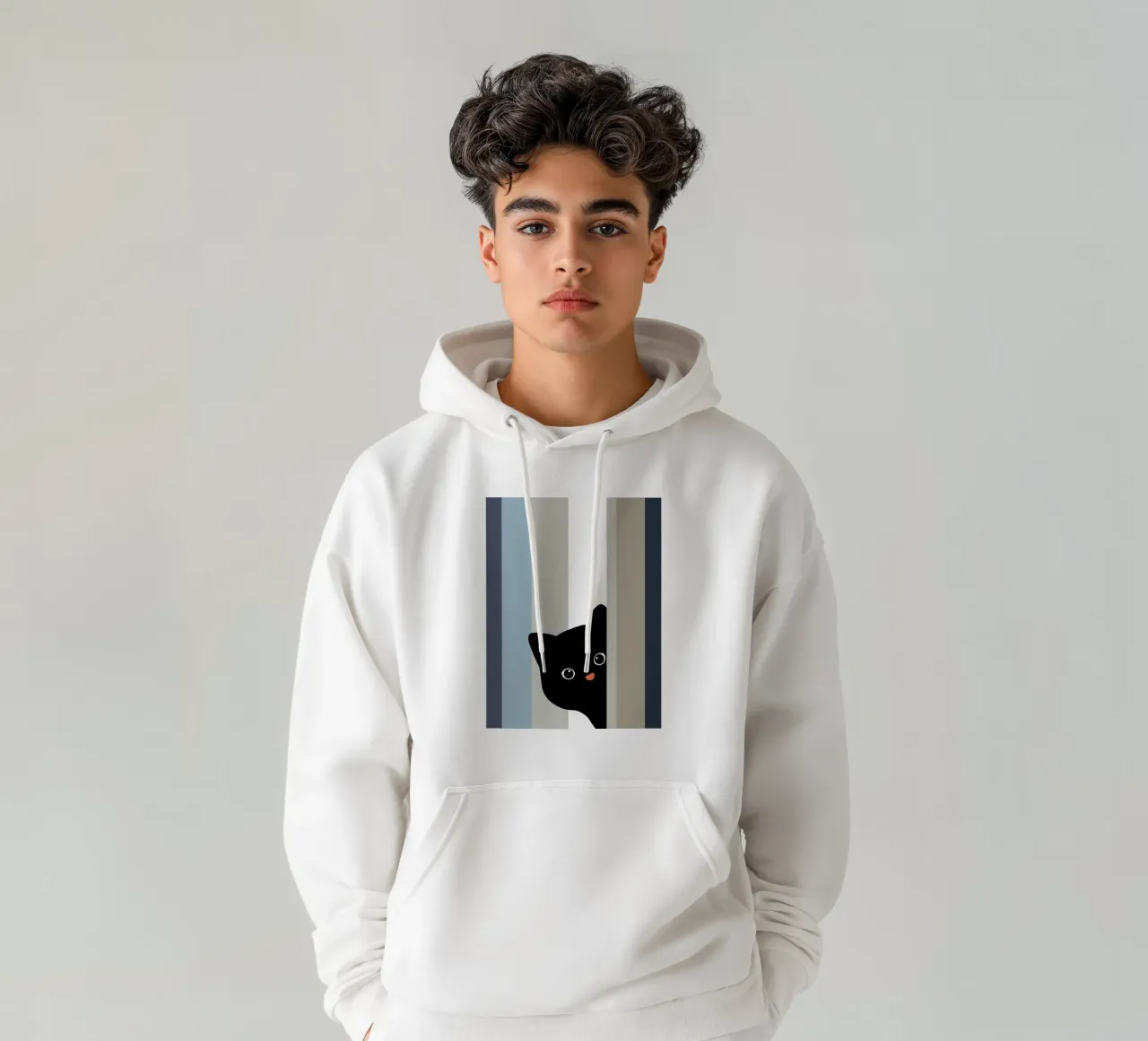 Ciao Gatto II felpa con cappuccio da Orara Studio