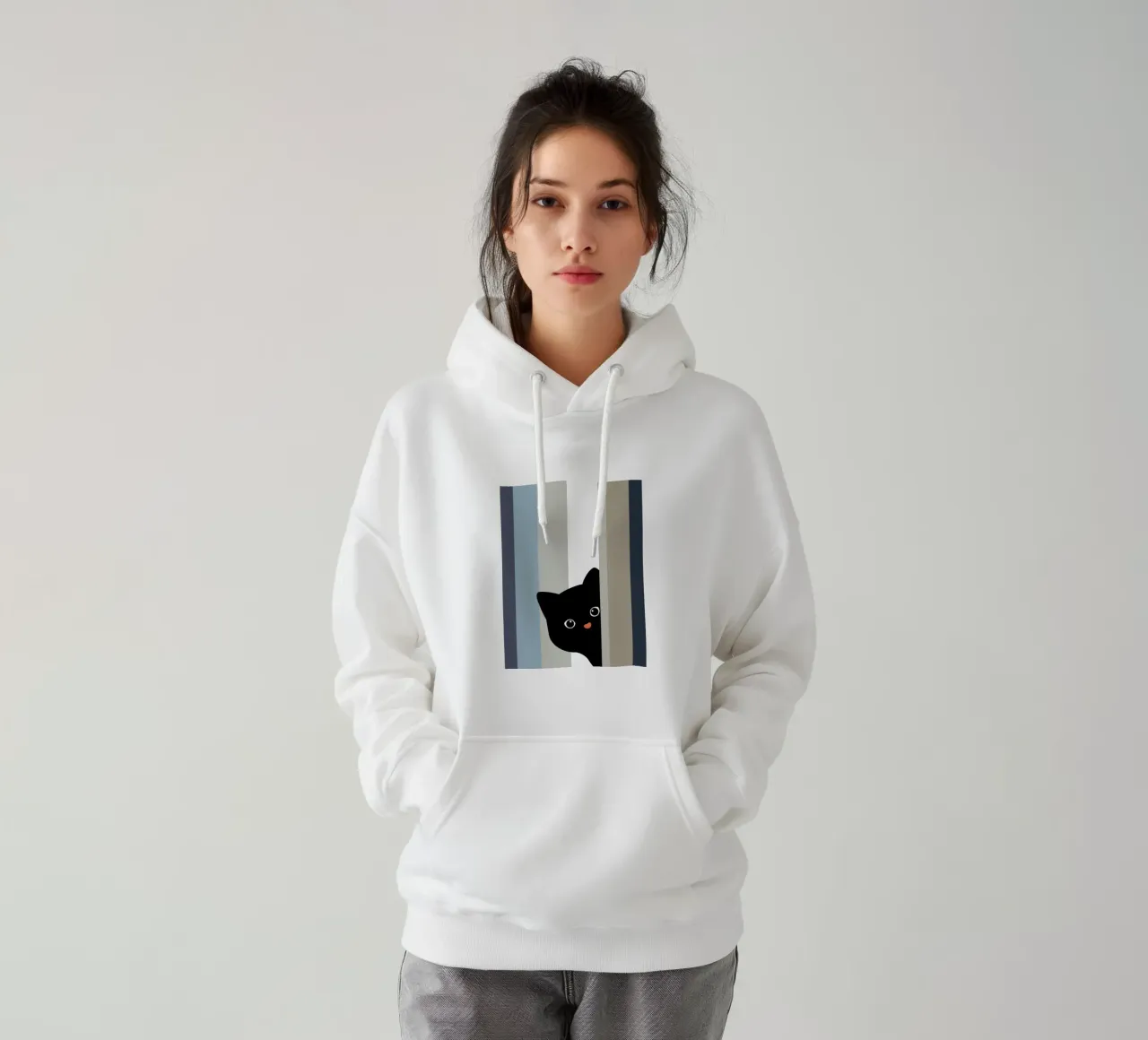 Ciao Gatto II felpa con cappuccio da Orara Studio