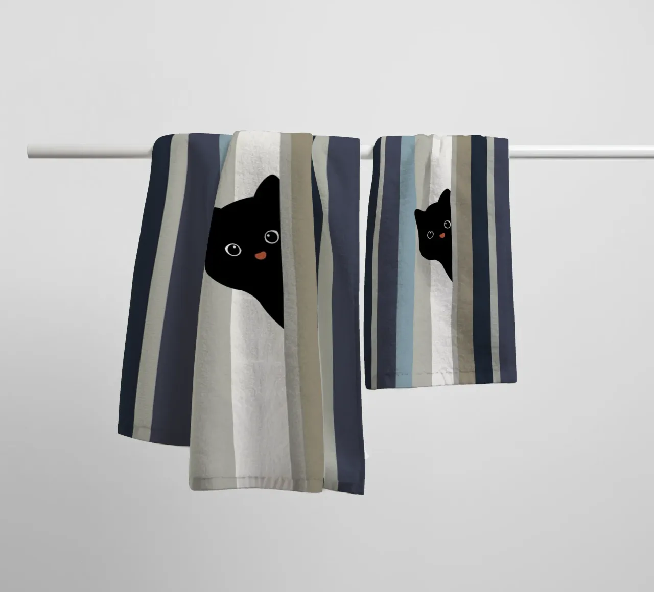Hello Cat II towel by Orara Studio