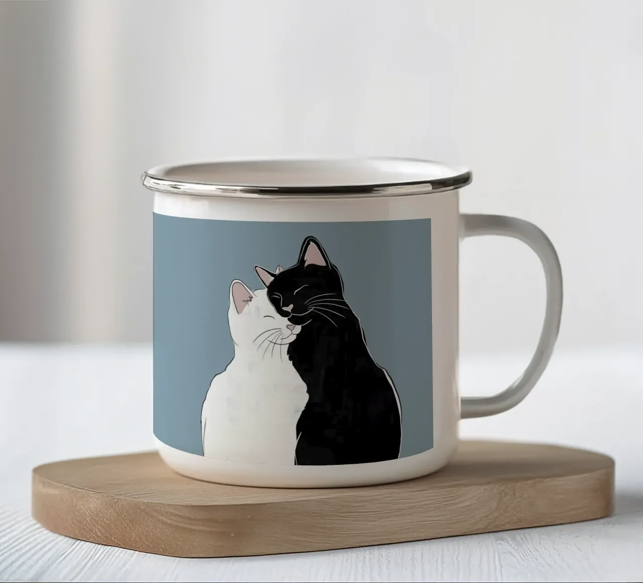 Amore di gatto tazza in smalto da Orara Studio
