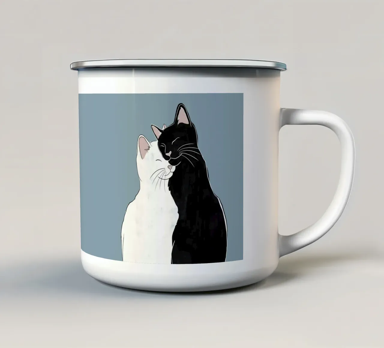 Amore di gatto tazza in smalto da Orara Studio