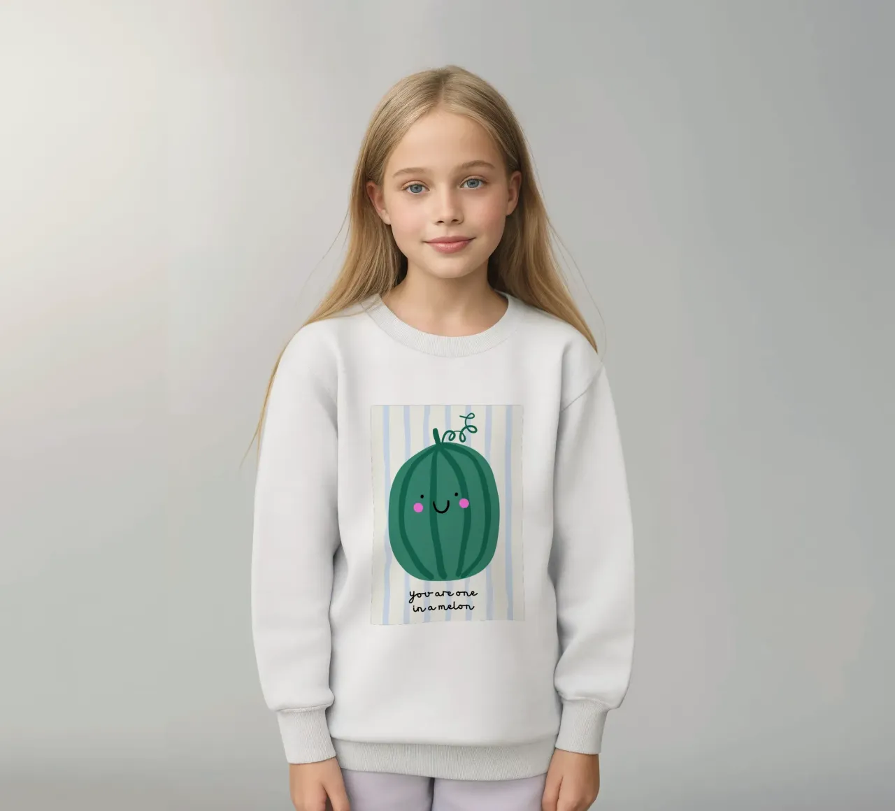 siete uno in un melone felpa bambino da PurePeachKids