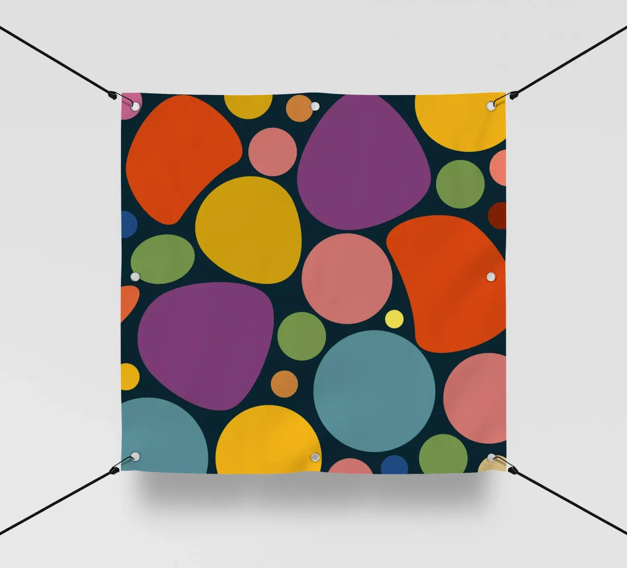Mid-century Pop-Art Inspired Abstract Pattern telo in pvc da good-vibes