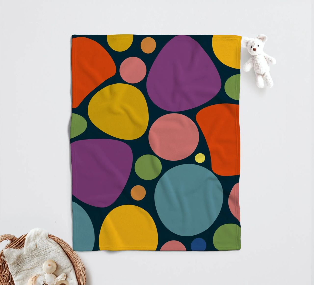 Mid-century Pop-Art Inspired Abstract Pattern coperta in pile da good-vibes