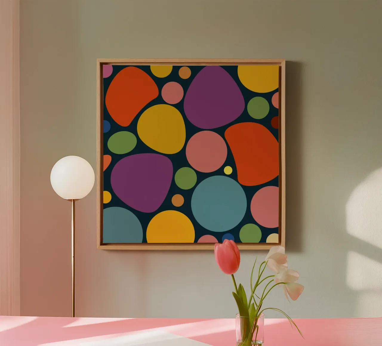 Mid-century Pop-Art Inspired Abstract Pattern tela da good-vibes