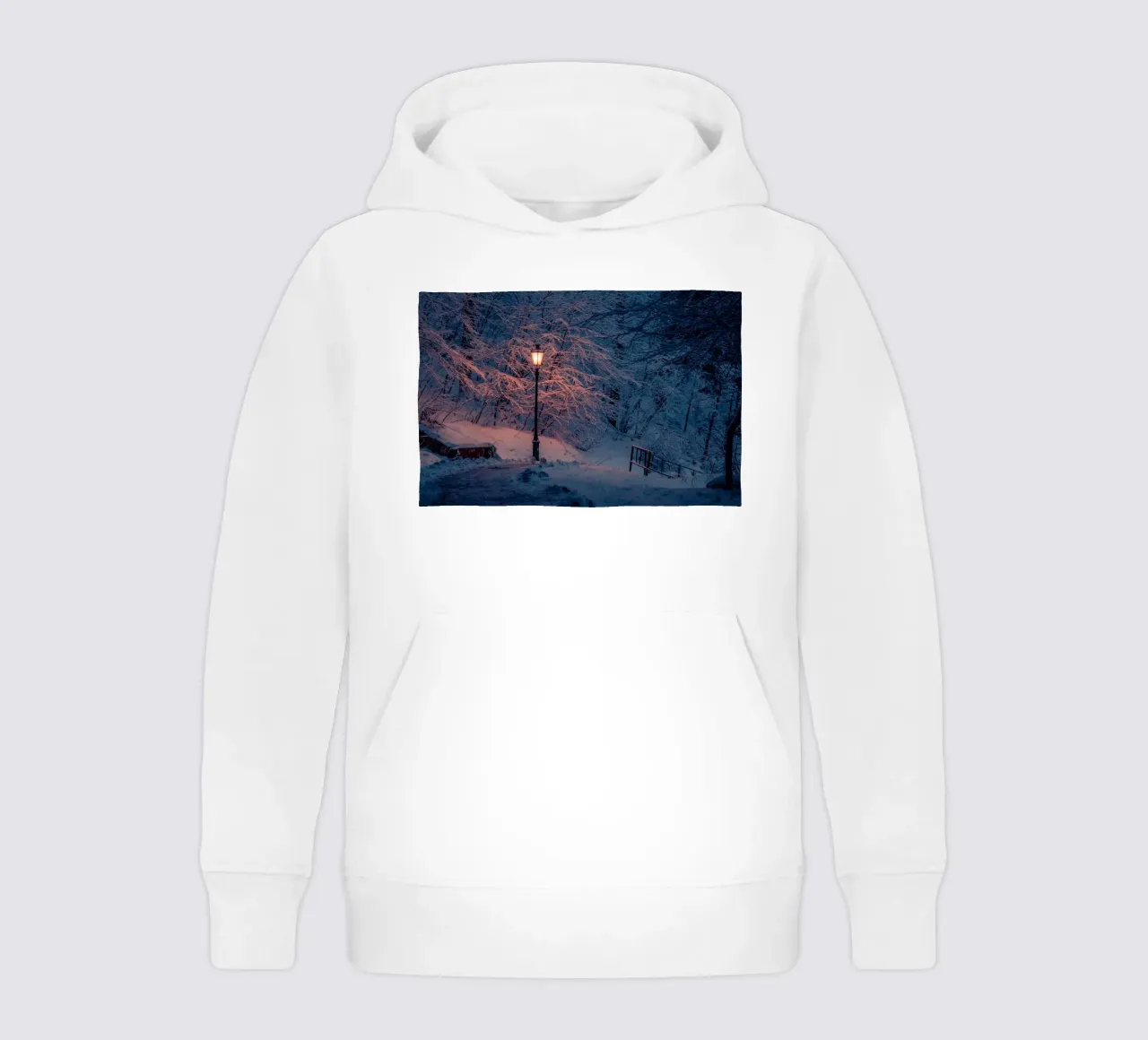 Winter Night Lantern kids hoodie by Marcel Bisig