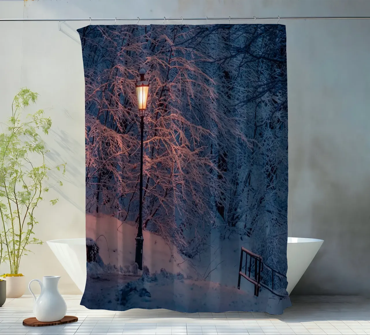 Lanterne Nuit d'hiver rideau de douche de Marcel Bisig