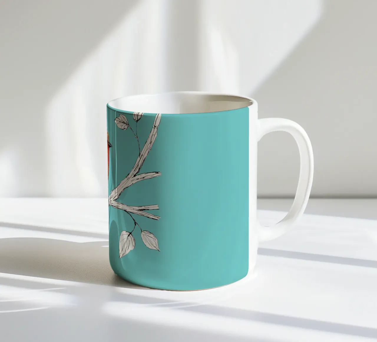 Robin penna e inchiostro con acquerello tazza in ceramica da BwiseLizzy