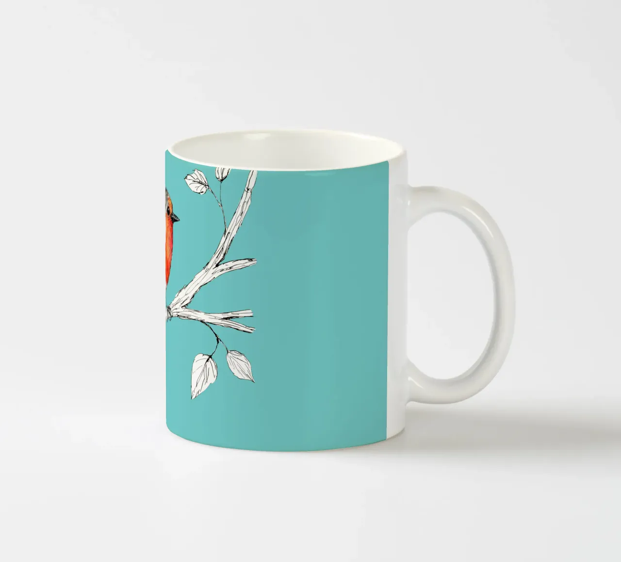 Robin penna e inchiostro con acquerello tazza in ceramica da BwiseLizzy