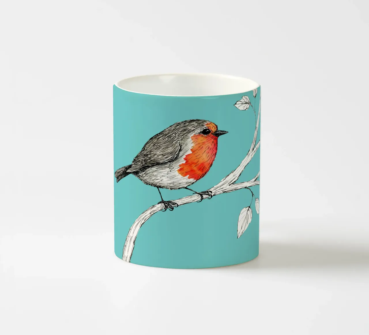 Robin penna e inchiostro con acquerello tazza in ceramica da BwiseLizzy