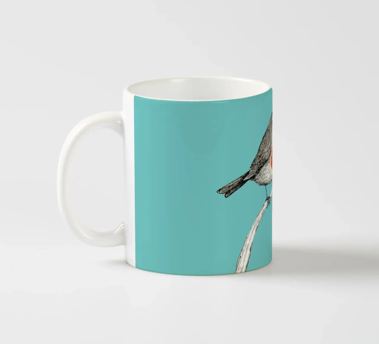 Robin penna e inchiostro con acquerello tazza in ceramica da BwiseLizzy