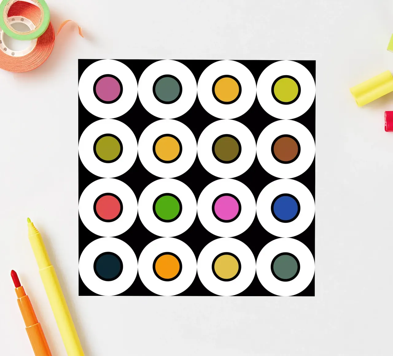 Retro 1960s Inspired Pattern adesivo da good-vibes
