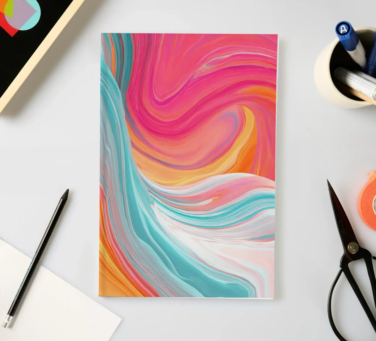 Vivid Motion Abstract Color Waves notebook by StudioVO