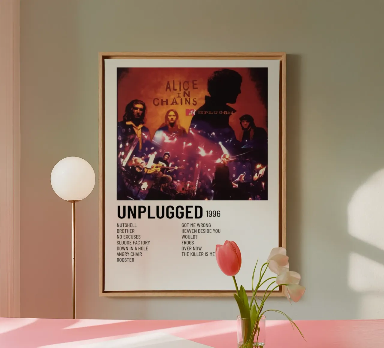 Alice In Chains Unplugged Tracklists Leinwand von Linda Tobrut