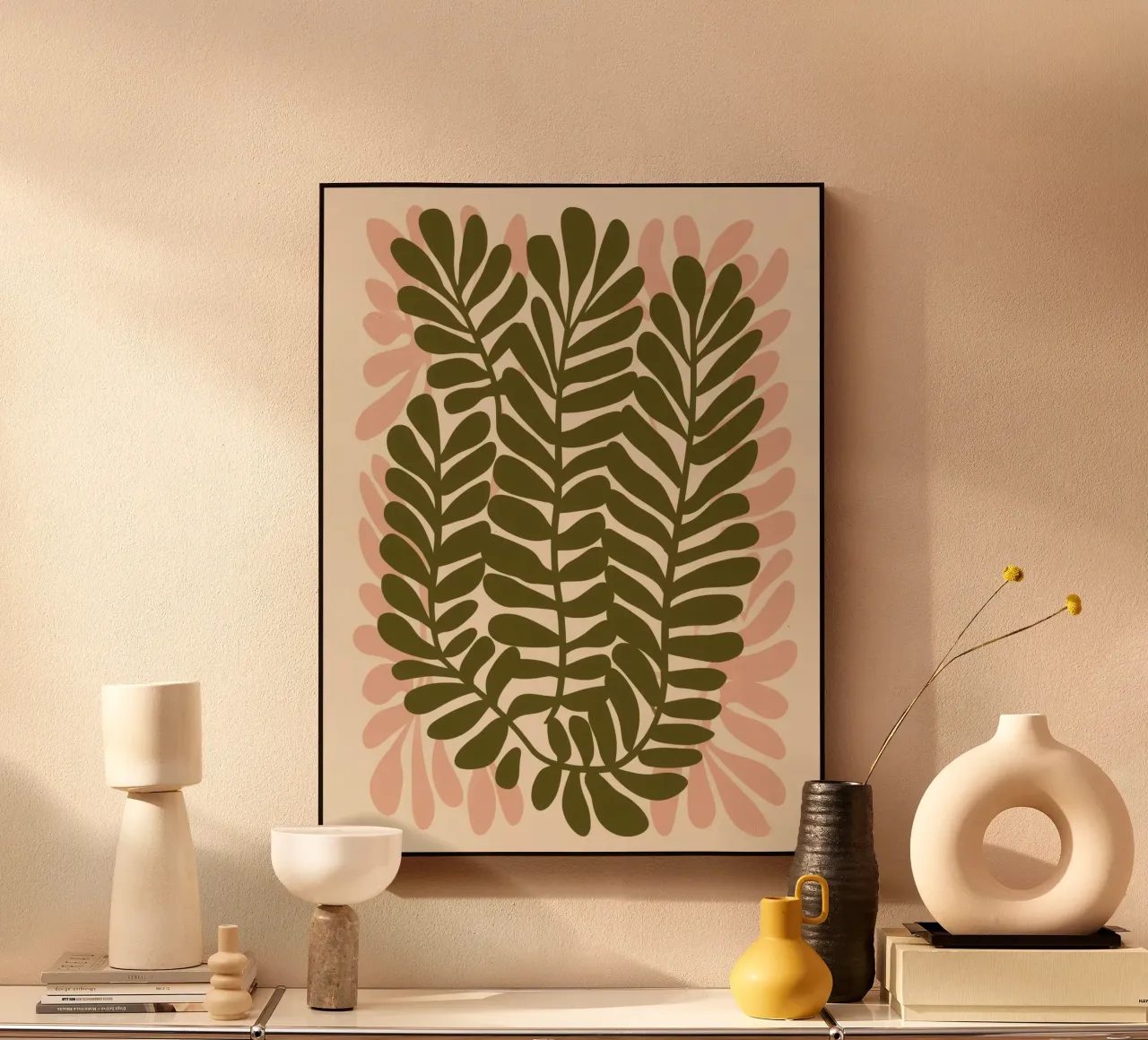 Dialogue of ferns | Green meets pink acrylic glass by Autofocus