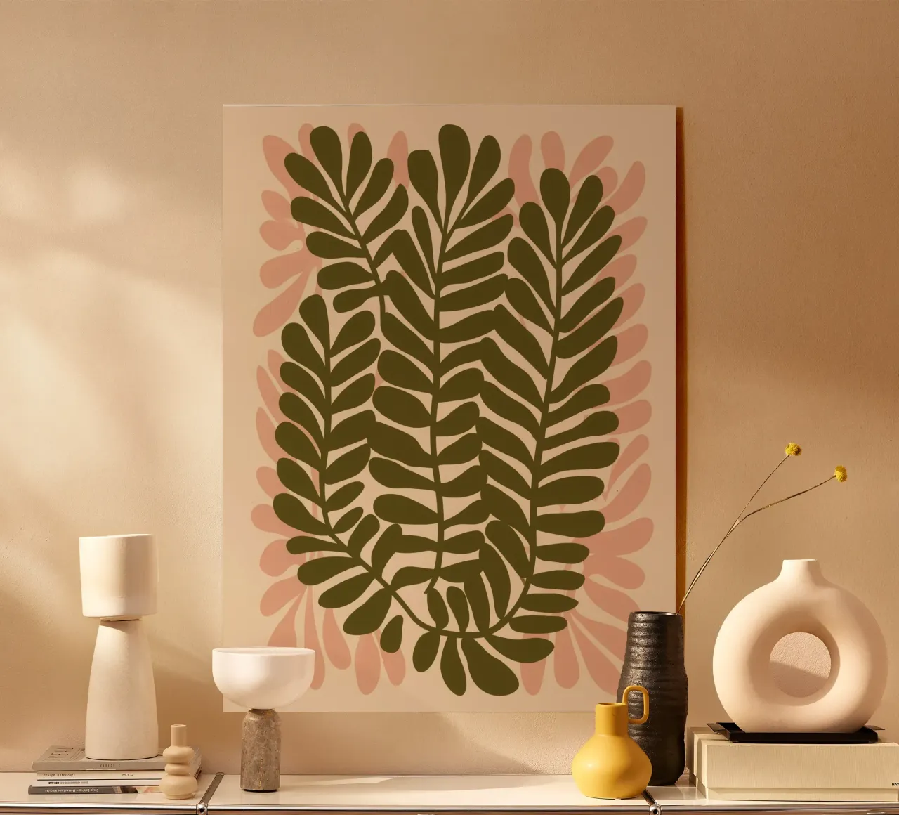 Dialogue of ferns | Green meets pink acrylic glass by Autofocus