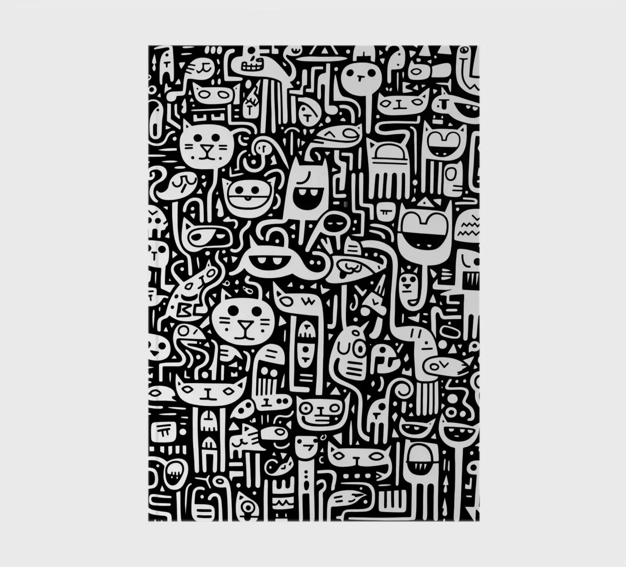 Cat pattern | The early cat catches the bird notebook by Autofocus