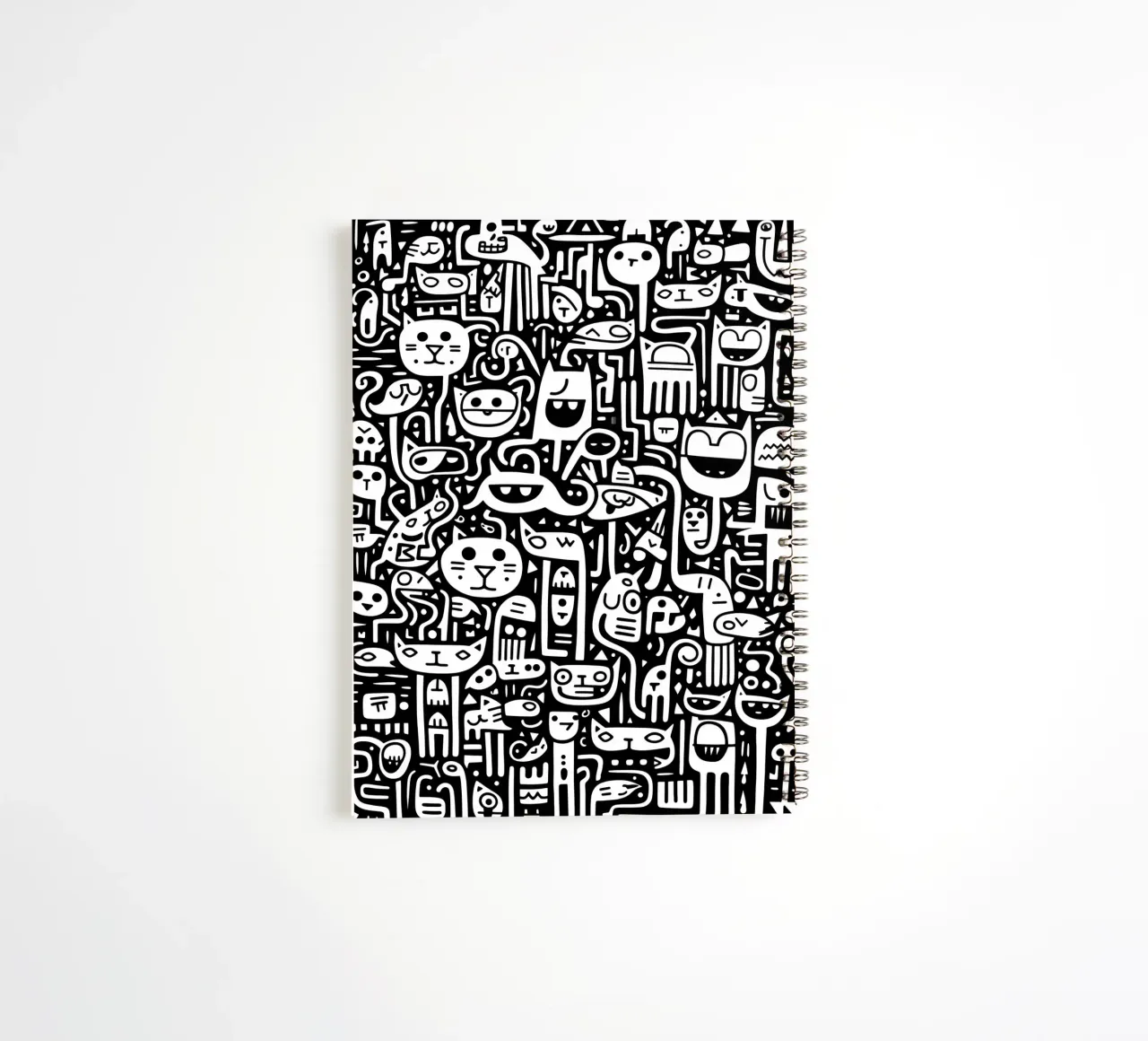 Cat pattern | The early cat catches the bird spiral notebook by Autofocus