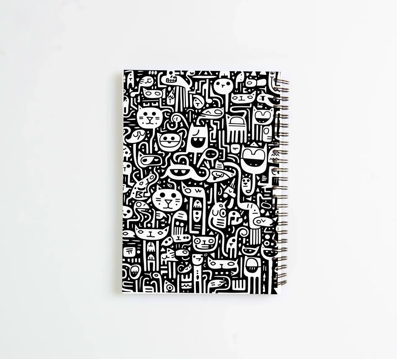 Cat pattern | The early cat catches the bird spiral notebook by Autofocus