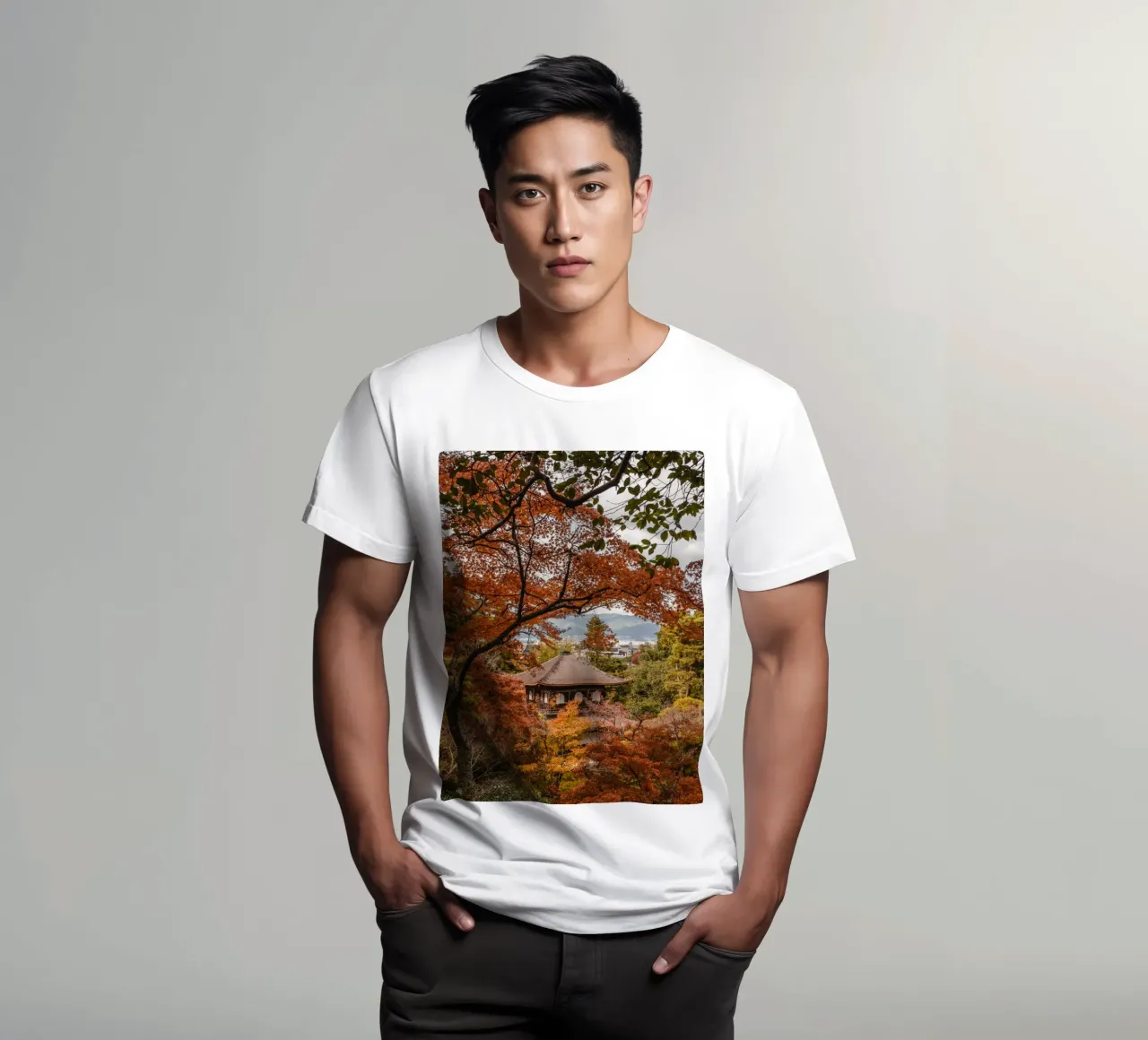 Tempio d'autunno a Kyoto, Giappone t-shirt da Marcel Bisig