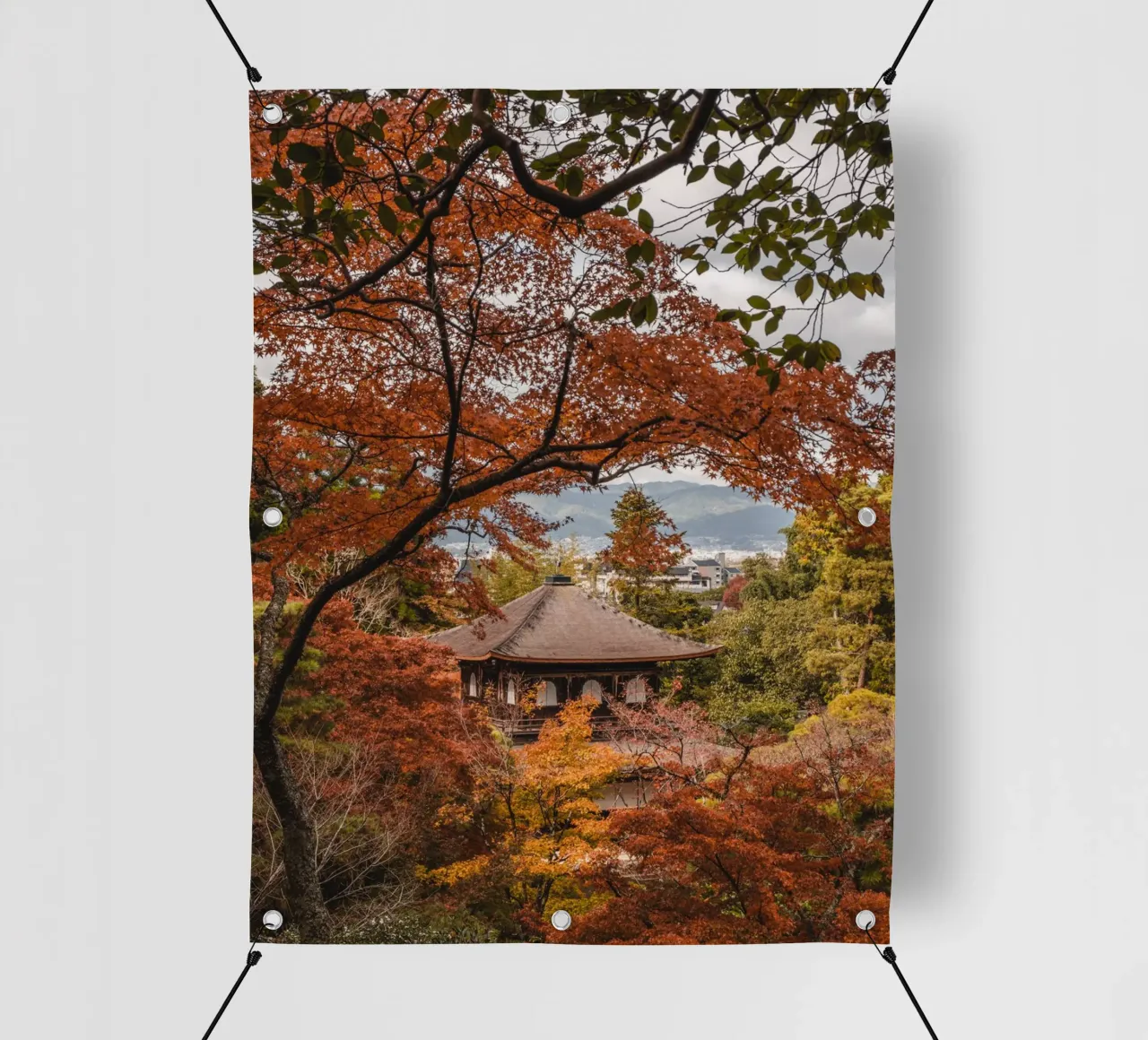 Tempio d'autunno a Kyoto, Giappone telo in pvc da Marcel Bisig