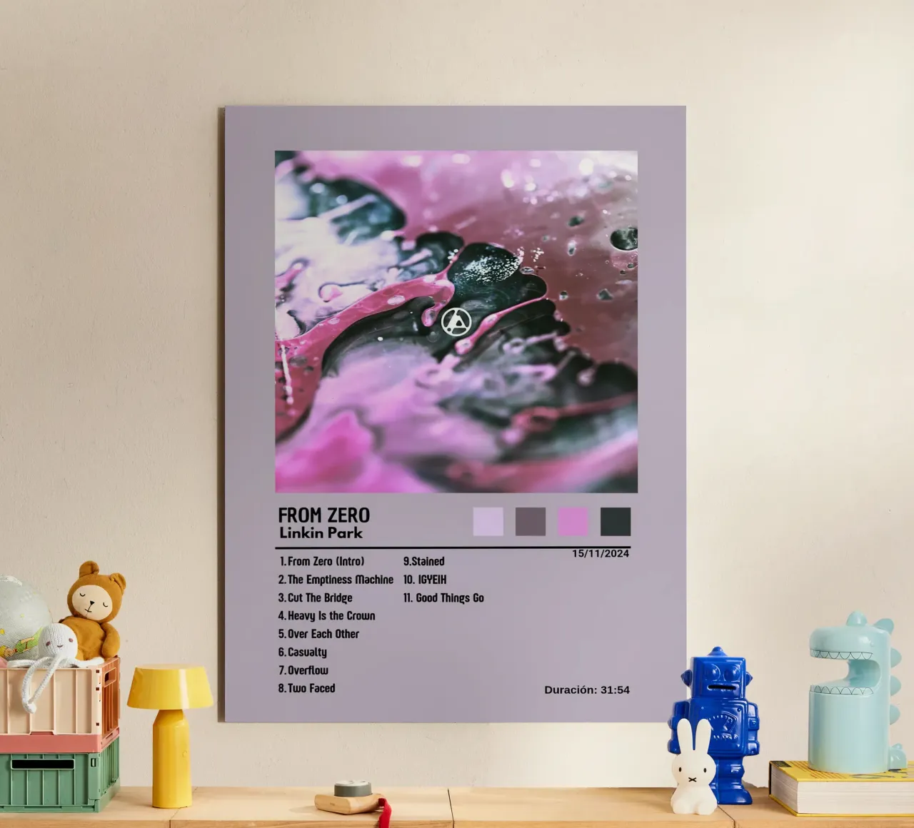 Linkin Park From Zero Tracklists alluminio dibond da Linda Tobrut