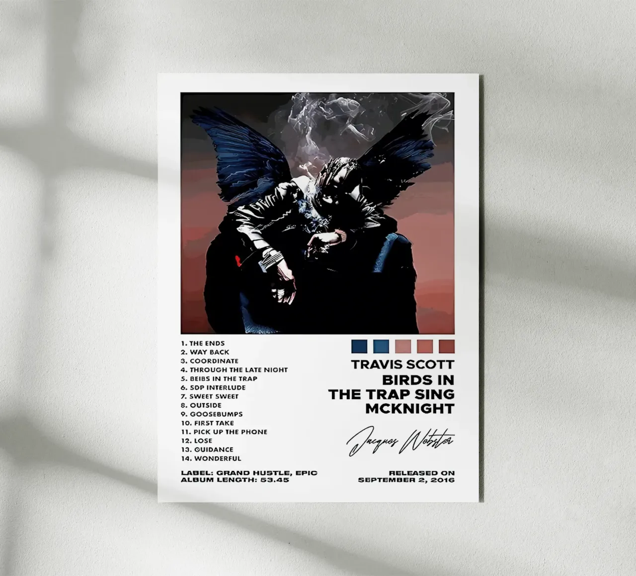 Travis Scott Birds In The Trap Sing McKnight Tracklists alluminio dibond da Linda Tobrut
