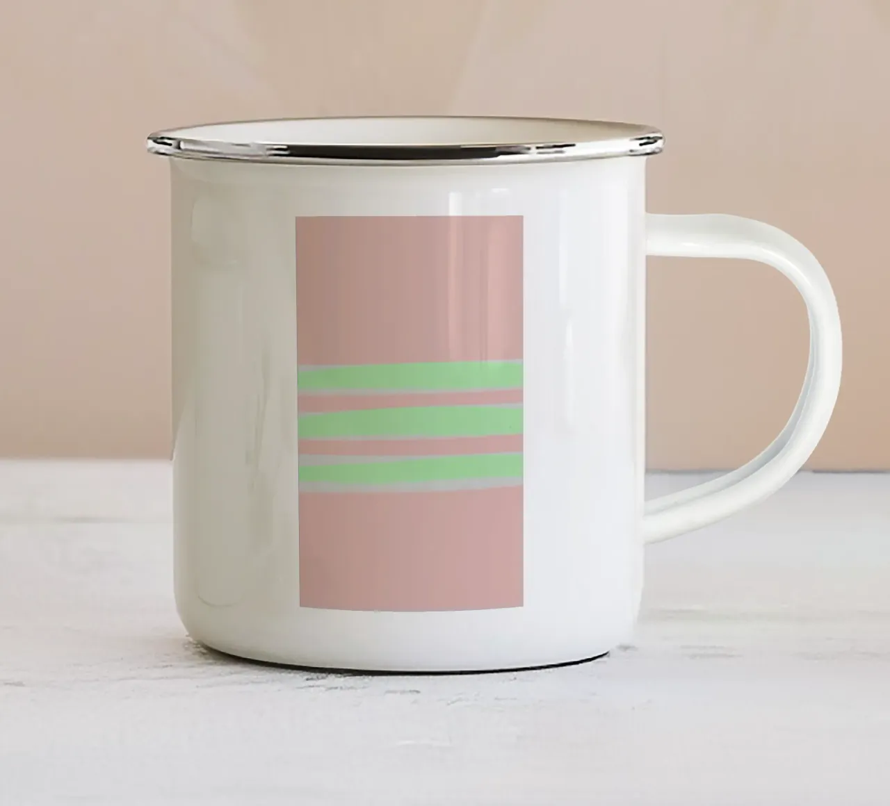 Neon soft stripes tazza in smalto da Hej Ibiza by Ute Arnold