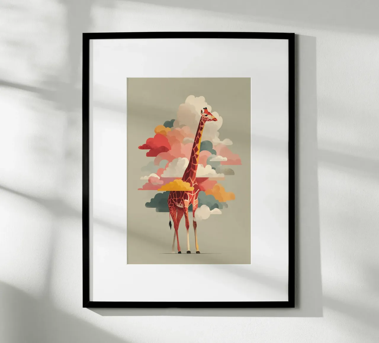 Cloudscape Giraffe poster da wonderfolk